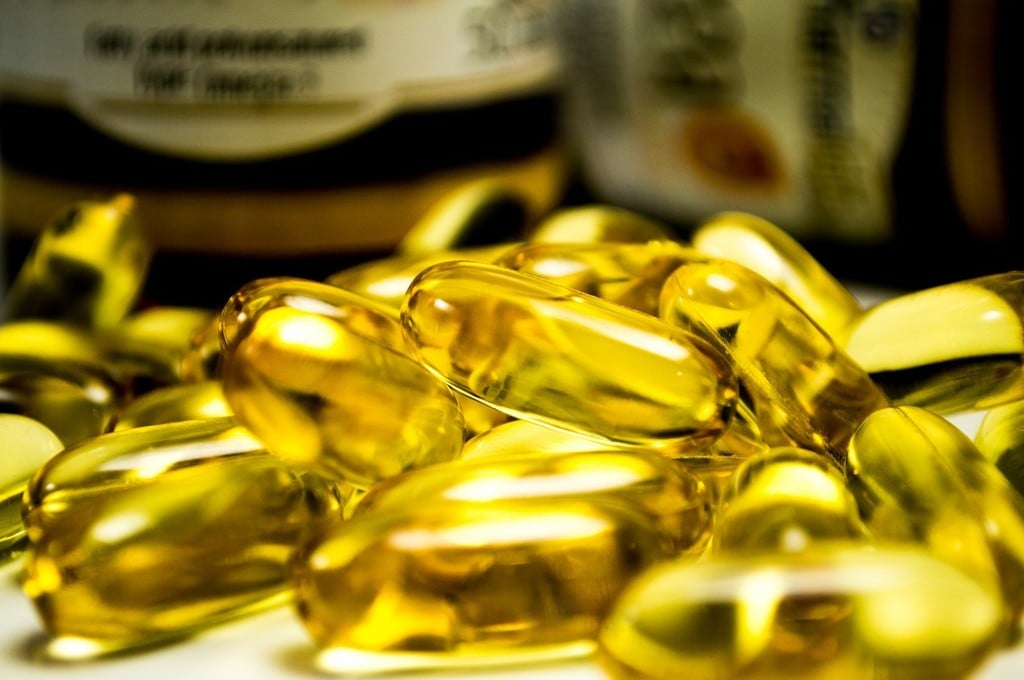 Omega 3 capsules.