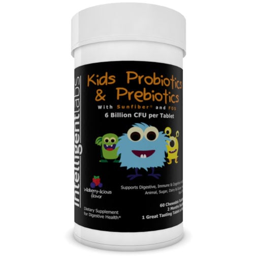 Kids' probiotics with prebiotics.