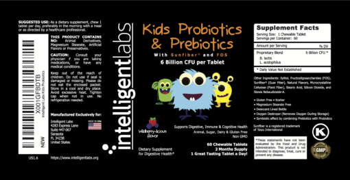 Kid probiotic label