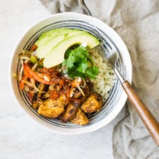 Keto chicken fajita bowls.