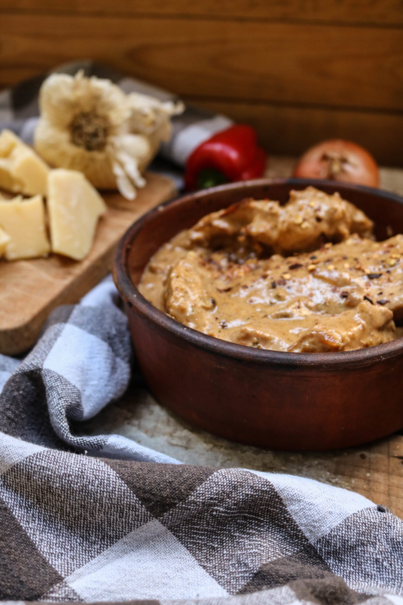 Keto spicy chicken alfredo.