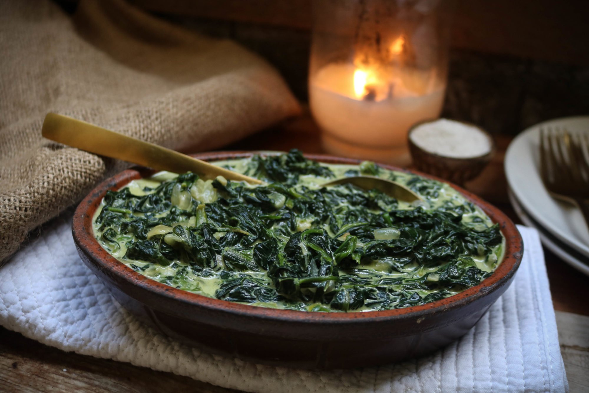 Thanksgiving keto creamed spinach.