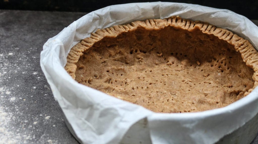 Step 2 on making a thanksgiving keto pumkin pie.