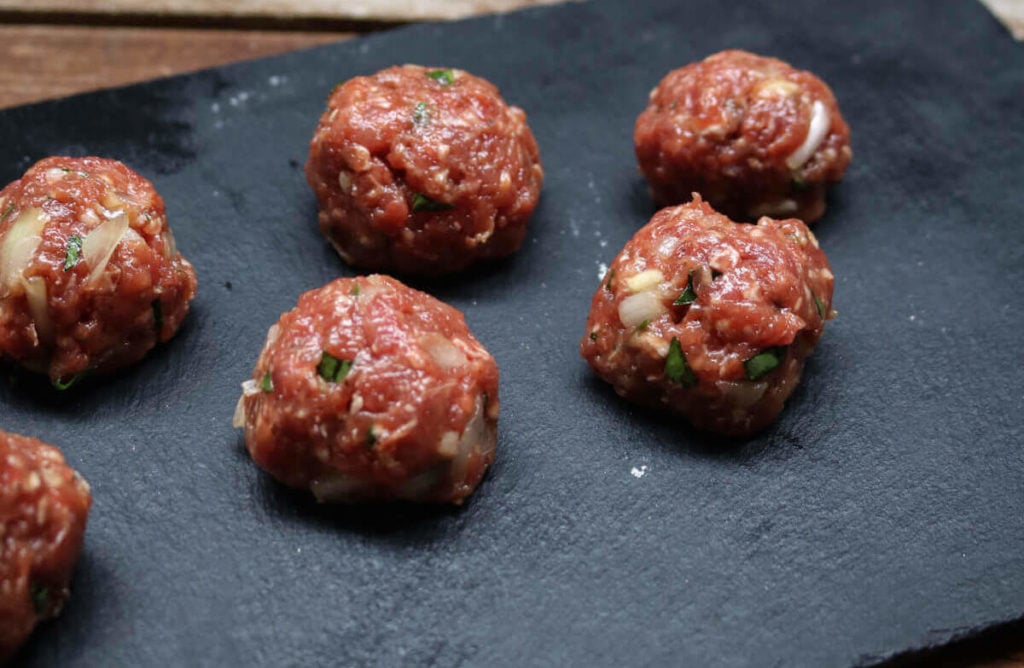 Step 3 – cook the meatballs on a pan