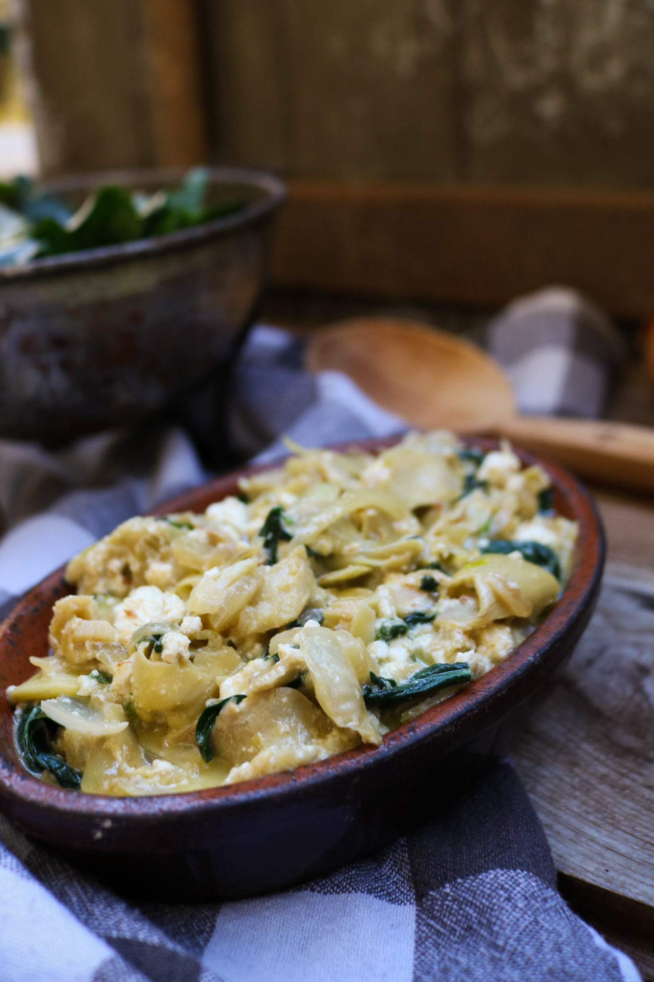 Chicken and keto spinach artichoke dip.