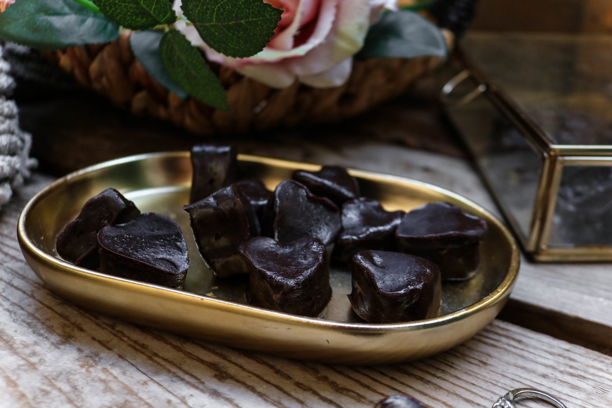 Valentine’s day heart shaped chocolates.