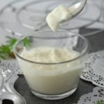 regular yogurt in small glass bowl