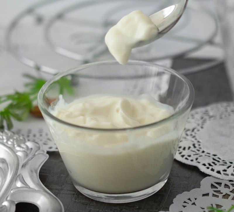 regular yogurt in small glass bowl