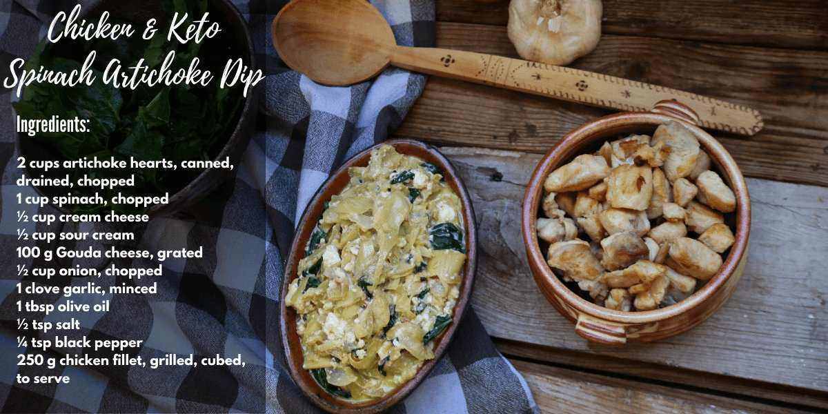 recipe for chicken and keto spinach artichoke dip