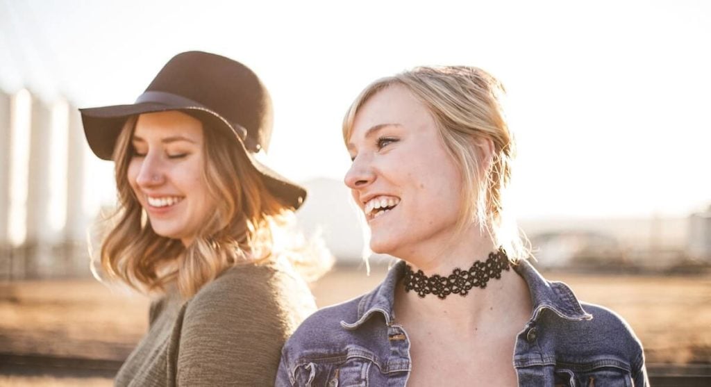 happy women out in the sunshine