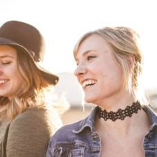 happy women out in the sunshine
