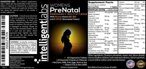 Women's prenatal pregnancy multivitamin