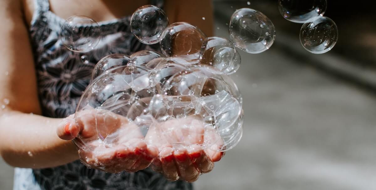 Kids love playing with bubbles