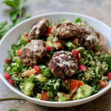featured image for recipe on keto lamb kofta with cauliflower tabbouleh