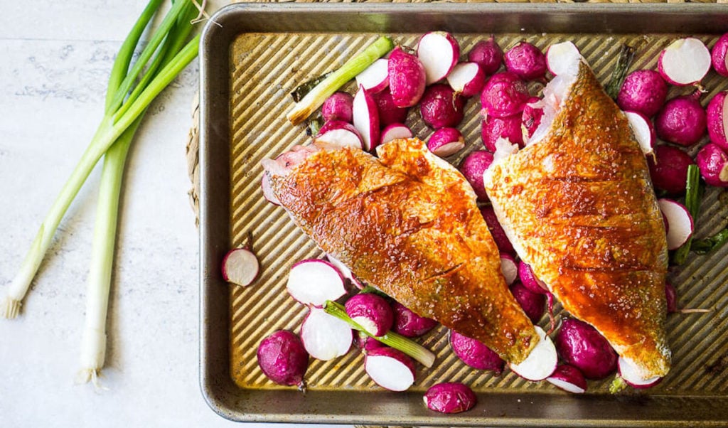 Step 3 – broil fillets and radishes together