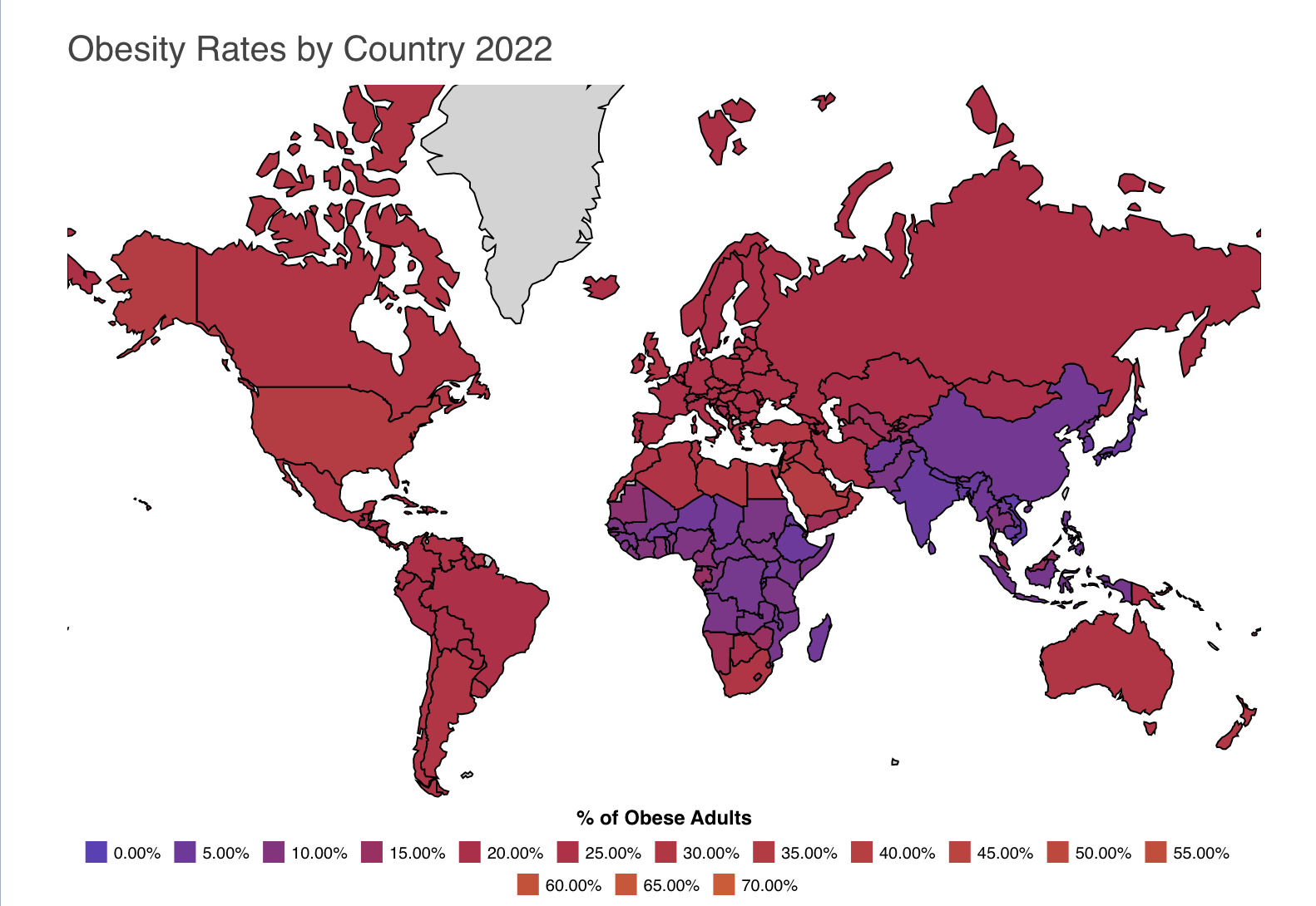 obesity rates by country