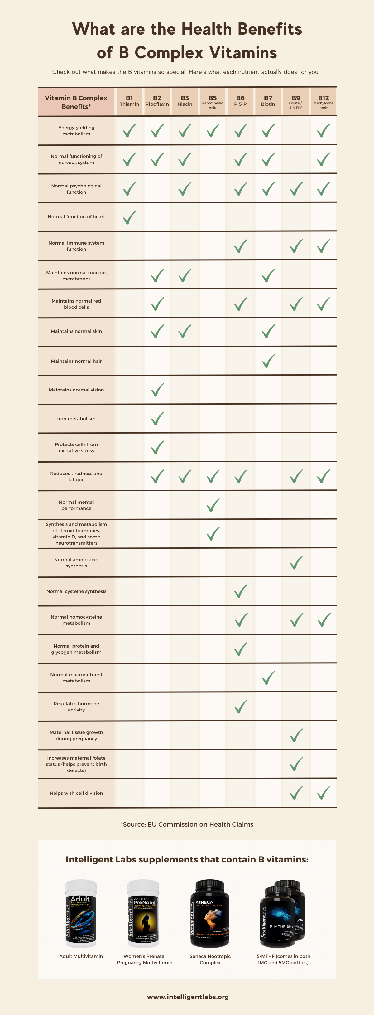 Infographic on vitamin B complex benefits