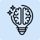 Logo of a lightbulb with a brain inside