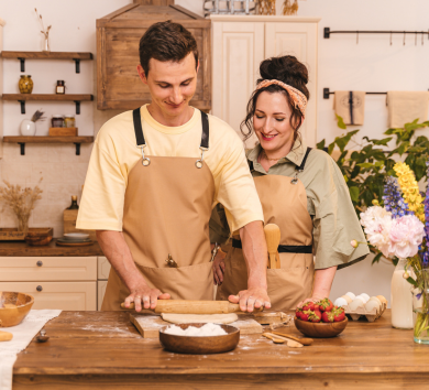 Picture of a couple cooking