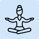 Logo of a woman meditating