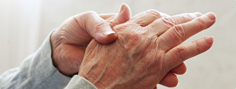 Picture of an old mans hand