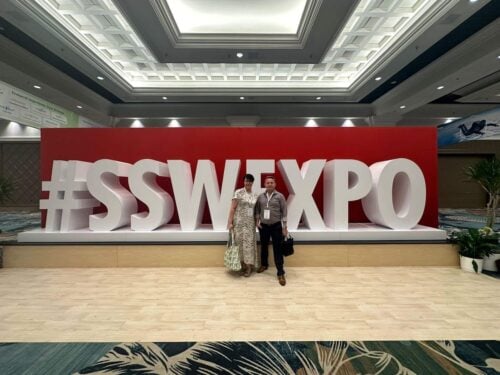 rus and claudia at the supplyside west 2024 event
