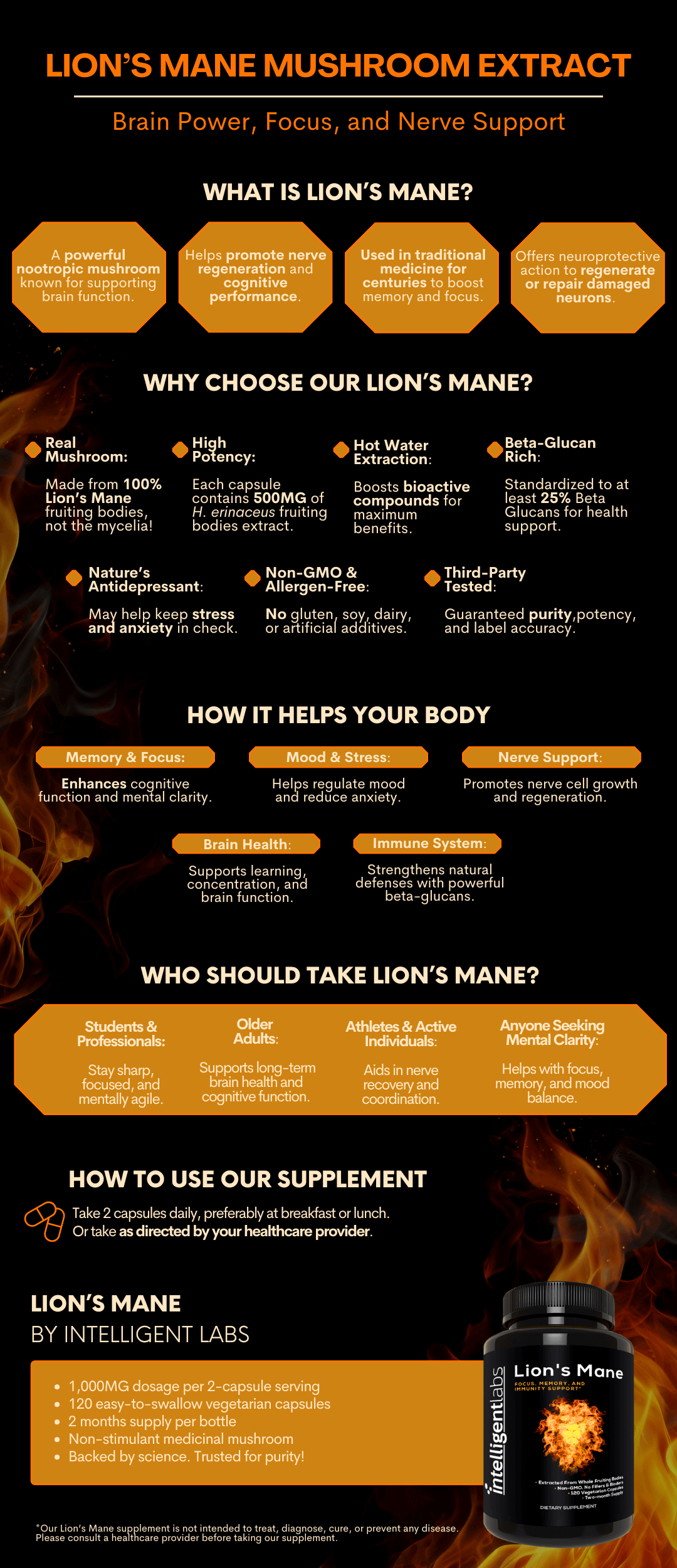 Lion’s Mane Infographic by Intelligent Labs